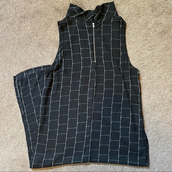 Lumiére Long Black Sleeveless Mock Neck Top/Tunic - Picture 4 of 5